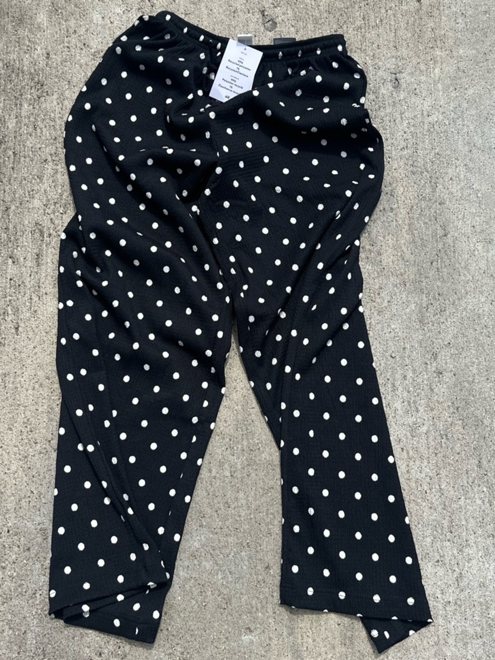 H&M Black Polka Dot Wide Leg Pants